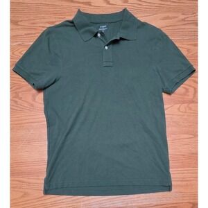 J.Crew Mens Flex Pique Polo Shirt Green Untucked Fit Short Sleeve Medium